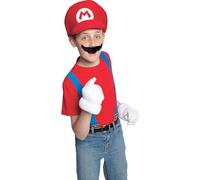 Super Mario Bros- Chapeau & Moustache Déguisement, DISKX73755, Taille Unique