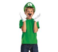 Super Mario Bros Luigi Kit d'accessoires pour enfants, sous licence officielle Disguise, ajustement confortable avec design détaillé, taille unique pour enfant