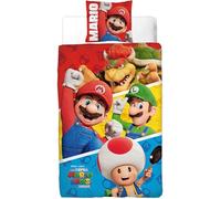 Parure de lit réversible - MARIO BROS - Mario et ses amis IV - Microfibre - 1 housse de couette 140 x 200 cm + 1 taie 63 x 63 cm