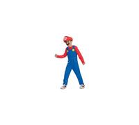 Super Mario Bros. Nintendo Déguisement Enfant Mario avec Salopette et Casquette Rouge - Taille M (7-8 Ans) - Licence Officielle - Costume Garçon pour Halloween, Anniversaire