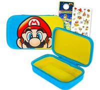 Super Mario Bros Trousse de toilette pour enfants avec trousse multifonction Mario pour cosmétiques, bijoux, plus d'autocollants, porte-cintres, multicolore, Mario Carrying Case Switch, Trousse de