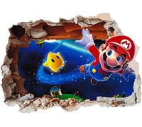 Super Mario Brothers Hole in Wall Autocollant 4-3D en vinyle imprimé pour chambre d'enfant (XL 800 x 575 mm)