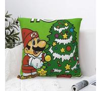 Super Mario Christmas HO HO Housse de coussin en polyester Motif tendance Taie d'oreiller pour salon chaise