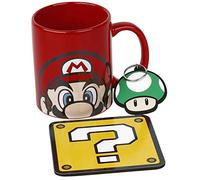 SUPER MARIO Coffret cadeau - Mug, Dessous de Verre, 315ml, Porte-Clef