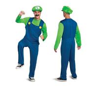 Super Mario | Costume Luigi Adulte | Taille M (38-40) | Set Combinaison, Chapeau et Moustache Adhésive | Licence Officiel Nitendo - Déguisement Pour Fêtes et Cosplay | Tiré du Jeu Vidéo | Idée Cadeau