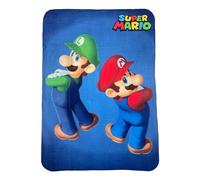 Super Mario - Couverture Plaid en polaire avec Mario et Luigi - Douce et confortable, 100 x 140 cm