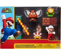 Super Mario Diorama Set de Figurines et Accessoires Château de Lave 6cm