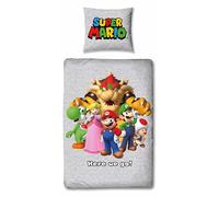 Lyo Parure de lit MARIO BROS – Super Mario et ses amis – Microfibre – 140x200 cm + taie 63x63 cm