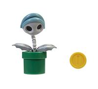 Super Mario Figurine Plante Bone Piranha 10cm Posable et Articulée avec Une Pièce de Monnaie Accessoire Parfait pour Les Enfants et Collectionneurs!