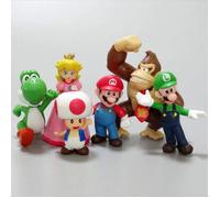 Super Mario Figurines Jouets Ensemble De 6 Figurines Mario Avec Luigi Princesse Peach Yoshi Donkey Kong Et Toad Décoration Gâteau