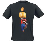 SUPER MARIO Get The Coin Men's T-Shirt Black Fan Merch Gaming M Black
