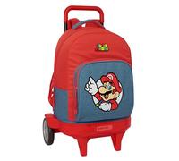 Safta Compact Evolutive Extraible Super Mario 33l 33x22x45 Cm Wheeled Backpack Rouge Enfants