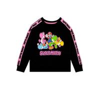 SUPER MARIO Jeux Sweat-Shirt Court pour Filles Pull pour Enfants 6-7 Ans Noir