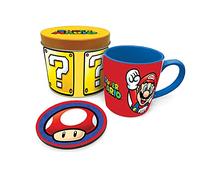 Nintendo Coffret cadeau Super Mario (Let's Go) G Tasse & dessous de verre Boîte métal