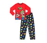 Super Mario Nintendo et Luigi Ensemble de pyjamas pour garçons, Rouge, 7-8 ans