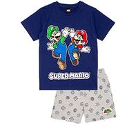 Super Mario Nintendo Pajamas Boys Kids Luigi Bleu ou Red Short PJS