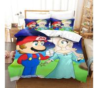 Super Mario Parure De Lit Pi¿¿Ces Avec Housse De Couette Imprim¿¿E En D Avec Fermeture ¿¿ Glissi¿¿Re, Microfibre Hypoallerg¿¿Nique Ultra Douce Pour Enfant
