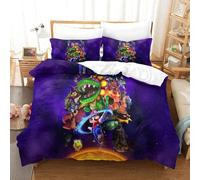 Super Mario Parure De Lit Pi¿¿Ces Avec Housse De Couette Imprim¿¿E En D Avec Fermeture ¿¿ Glissi¿¿Re, Microfibre Hypoallerg¿¿Nique Ultra Douce Pour Enfant