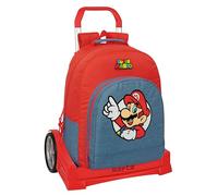 Safta Evolution Super Mario 20.1l Wheeled Backpack Rouge Enfants