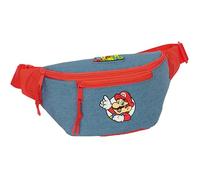 Super Mario Sac Banane avec Poche extérieure, idéal pour Les Jeunes et Les Enfants de différents âges, Confortable et Polyvalent, qualité et résistance, 23 x 9 x 12 cm