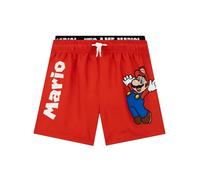 SUPER MARIO Short De Bain, Maillot De Bain Garçon Mario, Maillot Enfant pour La Plage, Rouge 5-6 Ans