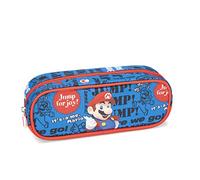 Super Mario SuperMario - Trousse d'école rectangulaire porte-papeterie avec tirette en métal - Petit porte-stylo enfant idéal pour l'école garçons et enfants, 20 x 7 x 8 cm, bleu, Taglia Unica, Casual