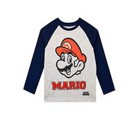 Super Mario - T-Shirt à Manches Longues - Garçon - Gris - 11-12 Ans