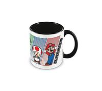SUPER MARIO Tasse dans un coffret cadeau de présentation (Mario, Luigi, Peach & Toad) 325 ml Tasse à café intérieure colorée en céramique et tasses de jeu - Produit officiel Nintendo