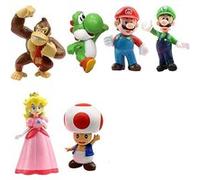 Super Mario Toys Set, 6 pièces Super Mario Jouet, Mario Figure Jouets, Super Mario Figurines PVC Jouets, Mario PVC Toy Figures, Super Mario Fête Décoration G