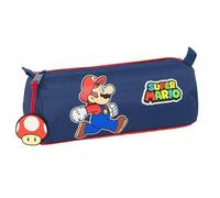 Super Mario Trick Trousse avec Fermeture éclair et Compartiment, Trousse pour Enfant, idéale pour Les Enfants d'âge Scolaire, Confortable et Polyvalente, qualité et résistance, 21 x 7 x 8 cm, Bleu