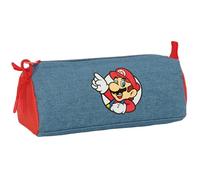 SUPER MARIO Trousse avec fermeture éclair et compartiment, trousse pour enfant, idéale pour les enfants d'âge scolaire, confortable et polyvalente, qualité et résistance, 21 x 7 x 8 cm