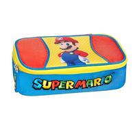 Super Mario - Trousse d'école officielle Super Mario, trousse enfant et fille ovale, idéale pour ranger la papeterie, avec fermeture à glissière pratique, 22 x 7,5 x 11 cm, multicolore, Trousse ovale