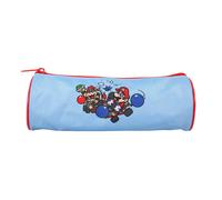 Super Mario - Trousse Scolaire Ronde - Bleu - Garçon - 1 Compartiment Bleu TU