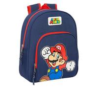 SUPER MARIO WORLD - Sac à dos pour enfants, idéal pour les enfants de différents âges, confortable et polyvalent, qualité et résistance, 28 x 10 x 34 cm, couleur bleu marine, bleu marine, Estándar,