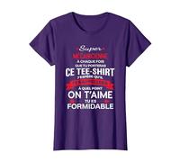 Super Mécanicienne on t'aime Cadeau Femme Mécanicienne T-Shirt, Femme, Violet, S