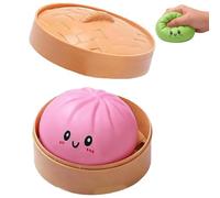 Super Megas Jouet Mystère Géant, Grosse Boule Anti-Stress Dumpling à Presser, Sensorielle Lente à Retourner (Rose)