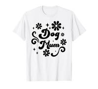 Super Mignon Boho Retro Fun Flowers Best Ever Cool Dog Mum T-Shirt