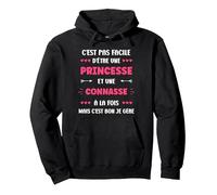 Super Mignonne Humour Princesse Fille Connasse Sweat à Capuche, Unisexe pour Adultes, Noir, S