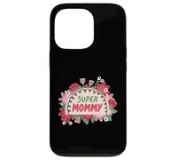 Super Mommy Floral Jolie Flowers Best Mom Mama pour la fête des mères Coque pour iPhone 13 Pro