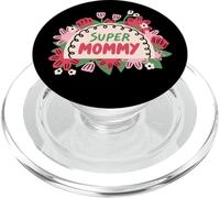 Super Mommy Floral Jolie Flowers Best Mom Mama pour la fête des mères PopSockets PopGrip pour MagSafe
