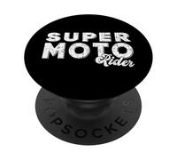 Super Moto Rider Dirt Bike avec pneus Lisses Moteur Moto PopSockets PopGrip Adhésif