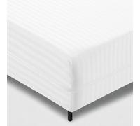 Super Mundo Housse de Matelas Respirante Anti-acariens absorbante avec Fermeture éclair 180 x 190 cm / 180 x 200 cm Blanc à Rayures (lit 180 cm)