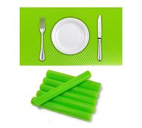 Super Mundo Lot de 6 Sets de Table en Plastique 45 x 30 cm - Dessous de Plat en Plastique imperméable - Vert