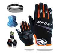 super NADIAK Gants de Vélo Longs Antidérapants,Tactile,Respirants & Réfléchissants-Homme/Femme-Cyclisme,VTT,Route & Gravel-Confort & Adhérence Optimaux-Léger&Confortable (Orange, Large)