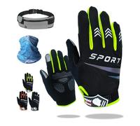 super NADIAK Gants de Vélo Longs Antidérapants,Tactile,Respirants & Réfléchissants-Homme/Femme-Cyclisme,VTT,Route & Gravel-Confort & Adhérence Optimaux-Léger&Confortable (Vert, Large)