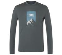 super.natural - 2 Pitch L/S - Haut à manches longues - XXL - dark shadow melange / flint stone / feather grey
