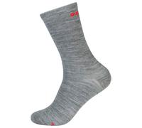 super.natural - All Day Socks 2-Pack - Chaussettes en laine mérinos - EU 36-39 - cashmere grey melange / high risk red