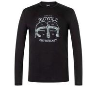 super.natural - Bike Enthusiast L/S - Haut manches longues en mérinos - XL - jet black / various