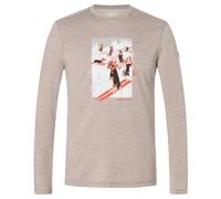 super.natural - Dachshund Party L/S - Haut à manches longues - XL - vintage khaki melange / various