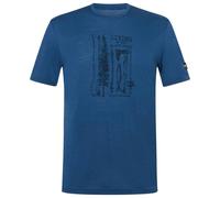 super.natural - Fishing Adventure Tee - Haut en mérinos - M - ocean blue / blueberry